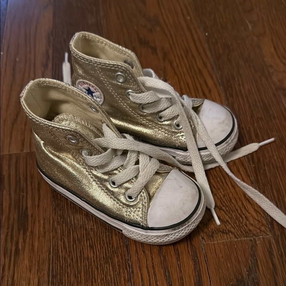 Converse Gold High-Top Sneakers Canvas